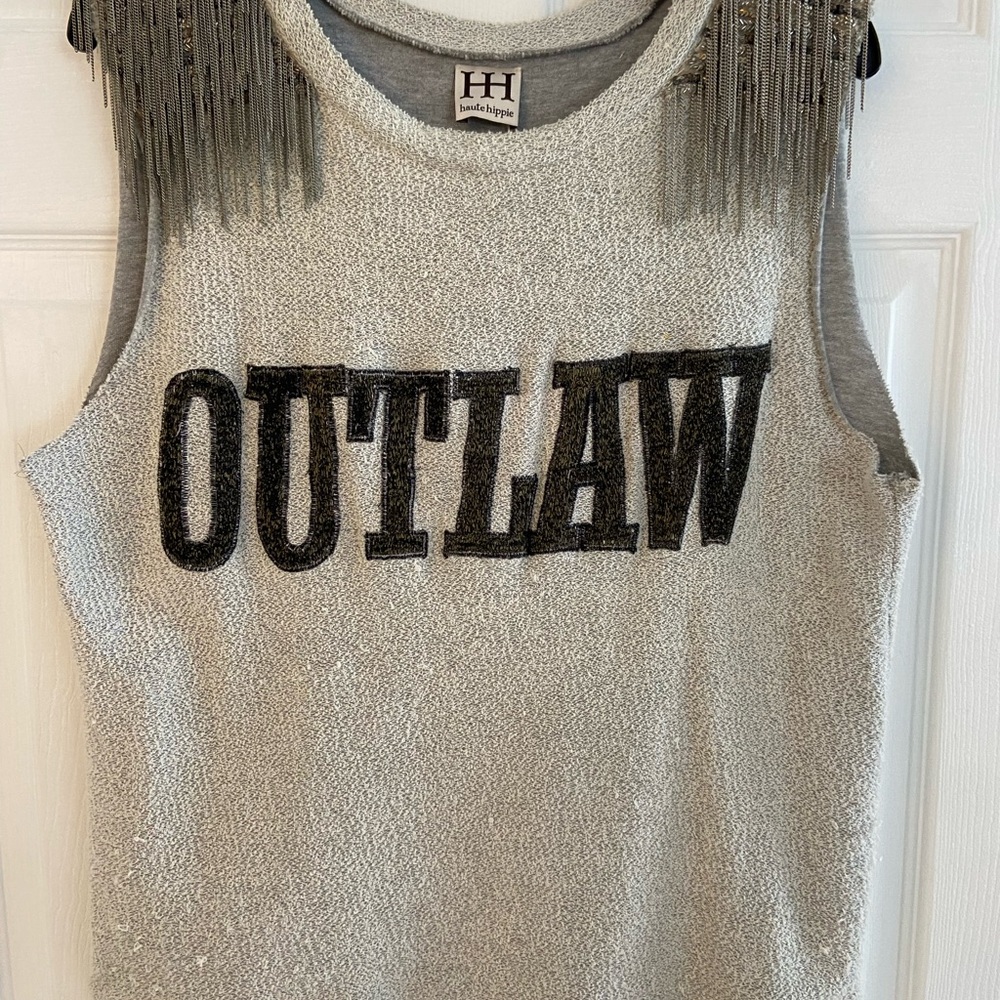 Haute Hippie Gray Textured Knit Top